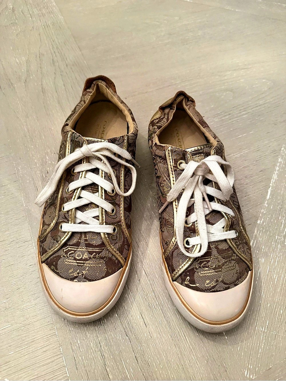 Coach Signature Canvas Sneaker Women's Brown & Gold Sneakers